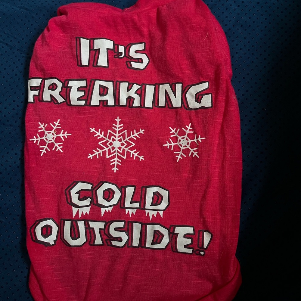 Red Graphic Tee with Snowflake Design